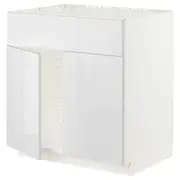 METOD base cabinet f sink w 2 doors/front, white/Ringhult white, 80x60x80 cm