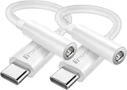 【2 Pack】T Tersely TypeC USB C to 3.5mm Headphone Adapter Cable Jack, Audio Car AUX for iPhone 16/15 Pro/Max/Plus, for Samsung Fold/Flip 6 S25 S24 S23 FE/Plus/Ultra Google Pixel 9 8 7, for iPad Pro Air
