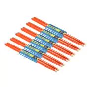 6 Pairs Maple Wood Drumstick Anti Slip Drum Stick 5A Orange for Drumming Musical