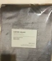 West Elm One (1) Luster Velvet Blackout Curtain 48x96 Pewter Grey NWT