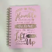 Pink Hardback Journal Diary Notebook Bible Verse Christian James 4:10