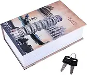 Diversion Book Safe, Dictionary Book Secret Box Hidden Safe Storage Box with Key Lock Book Shaped Safe Deposit Box, Money Locker, Jewelry Lockbox, Collection Box, 7.09x4.53x2.17in (Italy Type)