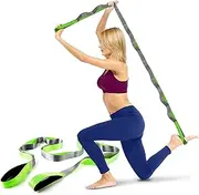 Premium Quality Fitness Stretching Strap - Multi-Loop Stretching Strap with Neoprene Padded Handles - 12 Stretch Loops for Plantar Fasciitis, Achilles Tendonitis, Calf Pain Relief - Athletic Training