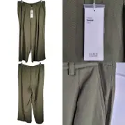 Eileen Fisher Wide Leg Pants Trouser Tencel Stretch Size 12 P Pockets Twill New