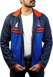 [GOKTOG] Ted Track Jacket, Football Track Jacket, Blue Lightweight Sport Jacket, Football Coach Track Suit Jacket
