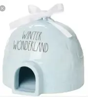 Brand New Rae Dunn Winter Wonderland Igloo Birdhouse Factory Sealed Light Blue