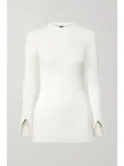 [Adam Lippes] Adam Lippes - Ribbed Cotton-blend Tunic - Ivory - medium medium Ivory