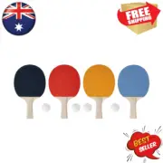 4Pcs Wood Table Tennis Racket Set Ping Pong Paddle Bat and Training Balls + Bag*
