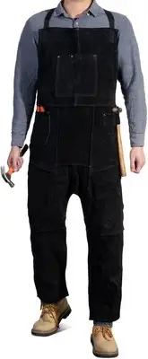 Leather Welding Apron Split Leg for Men and Women,Heavy Duty Cowhide 52-INCH
