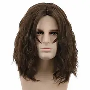 Funny mens Wig Men Fluffy Short Curly Brown Wig Cosplay Wig Anime Wig Halloween Wigs