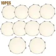10pcs 10" Hand Held Tambourine Drum Bell Birch Metal Jingles Percussion J5Y4