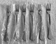 NEW Set of 6 Farberware HERON Flatware Stainless Cocktail Forks