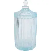 LVD Glass Trinket Box Storage Home Tabletop Decor Tall Round 22cm Theo Sky