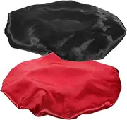 PLAFOPE Elastic Wide Satin Hats Reusable Shower Caps for Women Lightweight and Travel-ready
