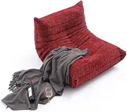 Single Floor Chair Fireside Chair Single Seaters with Back Support, Caterpillar Floor Lounge Sofa, Soft Fabric Lazy Sofa Indoor Outdoor, Recliner Chair for Living Room, Bedroom, Office(Red)