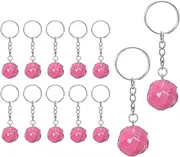 [uxcell] Disco Ball Keychain, 12 Pcs 70s Disco Keyring 2cm Disco Ball Party Favors Mirror Ball Keychain Party Supplies for Christmas Party Decorations, Pink