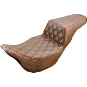 Saddlemen Step Up 2-Up Seat - Lattice Stitched - FLH (Brown) 808-07B-172BR
