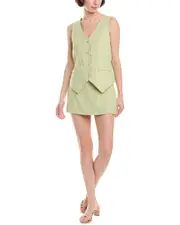 Amanda Uprichard Chatham Skort Linen-Blend Romper