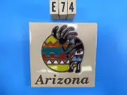 Ceramic Art Tile 6"x6" Arizona kokopelli native american sun hand painted E74