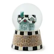 Mackenzie Childs Farmhouse Musical Christmas Snow Globe New