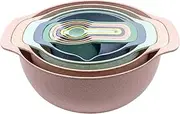 Nesting Bowls Set - Measuring Cups Sifter Colander | Colorful Kitchen Accessories for Baking and Mixing, Storage