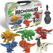 Construct IT Buildables Plus Mechosaurs 6-in-1 – STEM Take Apart Dinosaur Toy Building Kit – Build Your Own Dinosaurs with Real Tools – Educational Engineering Set for Kids Ages 5+ Boys and Girls