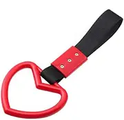 SUYE RACING JDM Style Tsurikawa Ring Subway Train Bus Handle Hand Strap Bosozoku Car SUV Bus Handle Strap Charm Drift (Red/Black Nylon Strap)