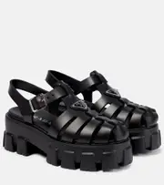 [Prada] Prada Monolith platform sandals AU 7 black