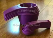 Tupperware Measuring Cups & Spoons Set Nesting Scoops PURPLE Rare Baking Tools