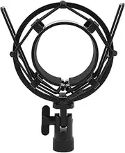 Microphone Shock Mount, Mic Clip Holder with 5/8 to 3/8 Adapter for 55-65mm Studio Condenser Mics
