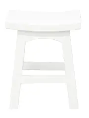 Tokyo Solid Mahogan Timber Footstool (White)