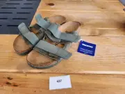 Birkenstock Unisex Uji Sandals Hook & Loop Double Strap Slip-On Flat Thyme EU 37