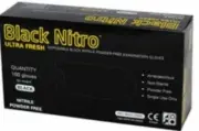 New Ultrafresh Nitro Disposable Nitrile Gloves Powder Free Extra Large - Black