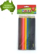 12 Colour Pencils Drawing Colouring Sketching Pencil Non-Toxic Kids Coloured Sch