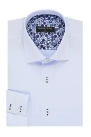 Modern MASUTTO Shirt Men Size Small / S Short Sleeve Button Up Solid Blue