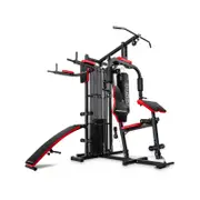 PROFLEX Red Multi Station Home Gym Set with 148lbs Plates & Boxing Bag - M9500