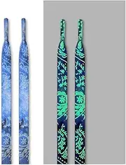 Replacement Durable Shoelaces Laces Shoe String,Men Women Shoe Laces Glowing Cashew Flowers Led Fluorescent for Sneakers Canvas Shoes Strings Stretchy Lacet (Color : Blue, Size : 140)