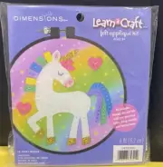 Unicorn Dimensions Learn A Craft Felt Applique 6 in Round Hoop Kit New #72-75341