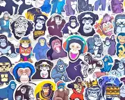 50 pcs "Monkey" Sticker Pack Jungle Chimpanzee Animal Lover Gorilla Gift Decals