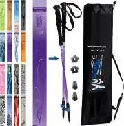 Hiking & Walking Poles - Cushion Foam Grips W/Nordic Strap - Lightweight, Adjust