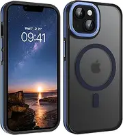 YINLAI Magnetic for iPhone 13 Case, iPhone 14 Case, [Compatible with MagSafe] Skin-Friendly Touch Slim Fashion Color Blocking Shockproof Protective Phone Cases for iPhone 13/14 6.1", Blue