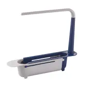Telescopic Sink Rack Holder Expandable Storage Drain Basket for Home Kitchen - Blue
