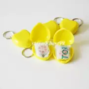 Elysaid 50pcs CPR Masks KeyChian Mouth To Mouth CPR Face Shields Mini Heart Box