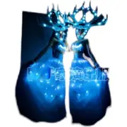 Led light Glowing lumious stage dance wear White Snow Queen Bar Party