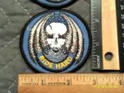 Vintage RIDE HARD Skull Spider Web DING BAT Motorcycle Biker PATCH