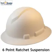 Pyramex Ridgeline Full Brim Hard Hat with 6pt suspension - Matte White Graphite