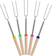 Extendable Stainless Steel Roasting Sticks, 5 Pack, 32 Inches