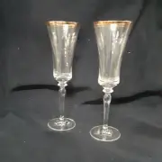 Mikasa Jamestown GOLD Champagne Flute Set/2 *NEW* W/tags-Auth. Dealer Inventory