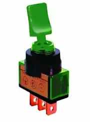 Illumintated On/Off Toggle Switch w/ Green Duckbill