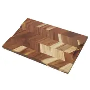 Davis & Waddell Herringbone Acacia Chopping/Cutting Board 30x40cm Rect Natural